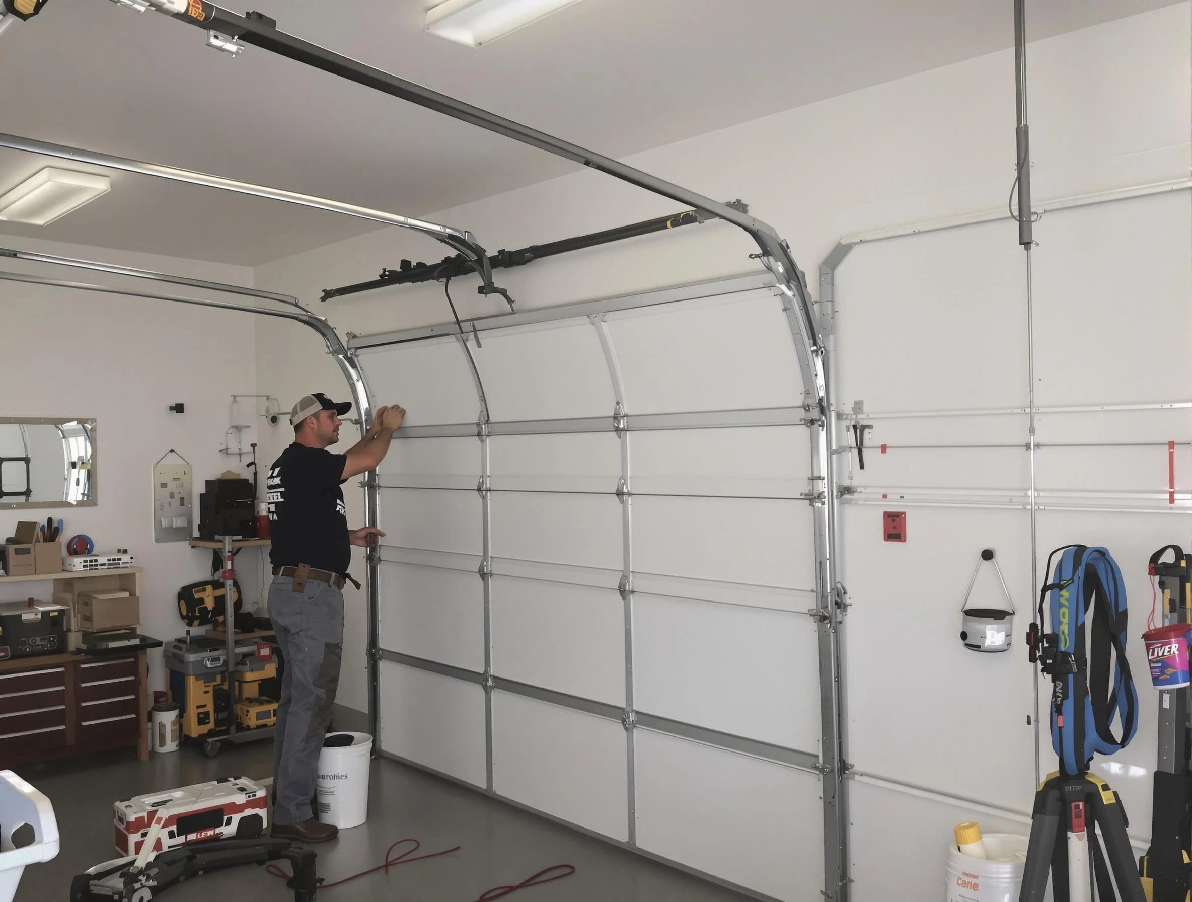 Washington Garage Door Repair team installing new garage door in Washington