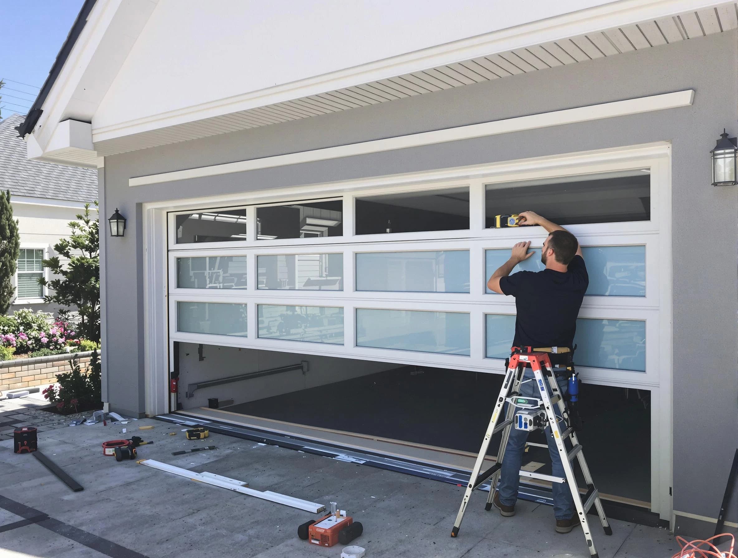 Washington Garage Door Repair team performing garage door replacement in Washington