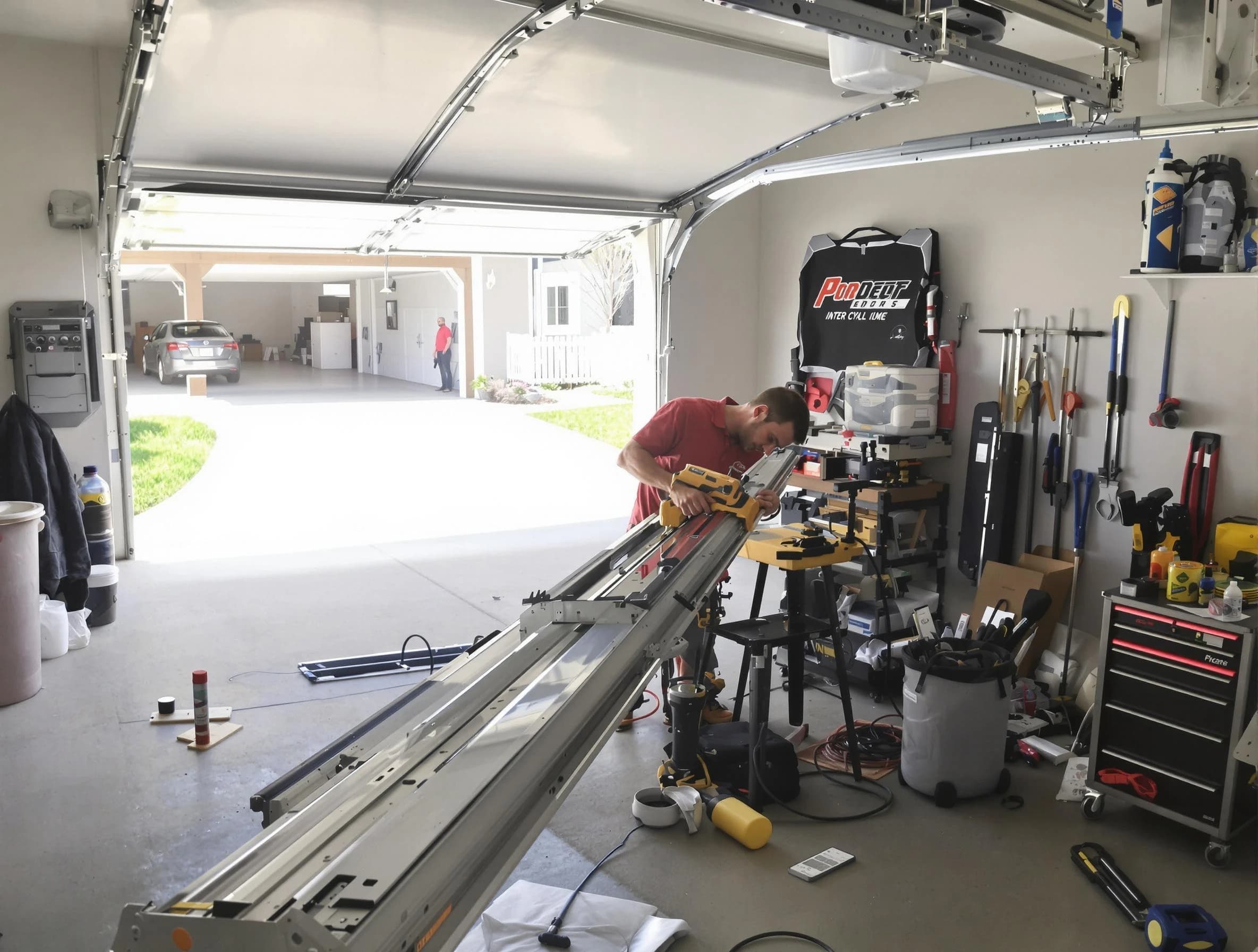 Washington Garage Door Repair expert performing track repair in Washington