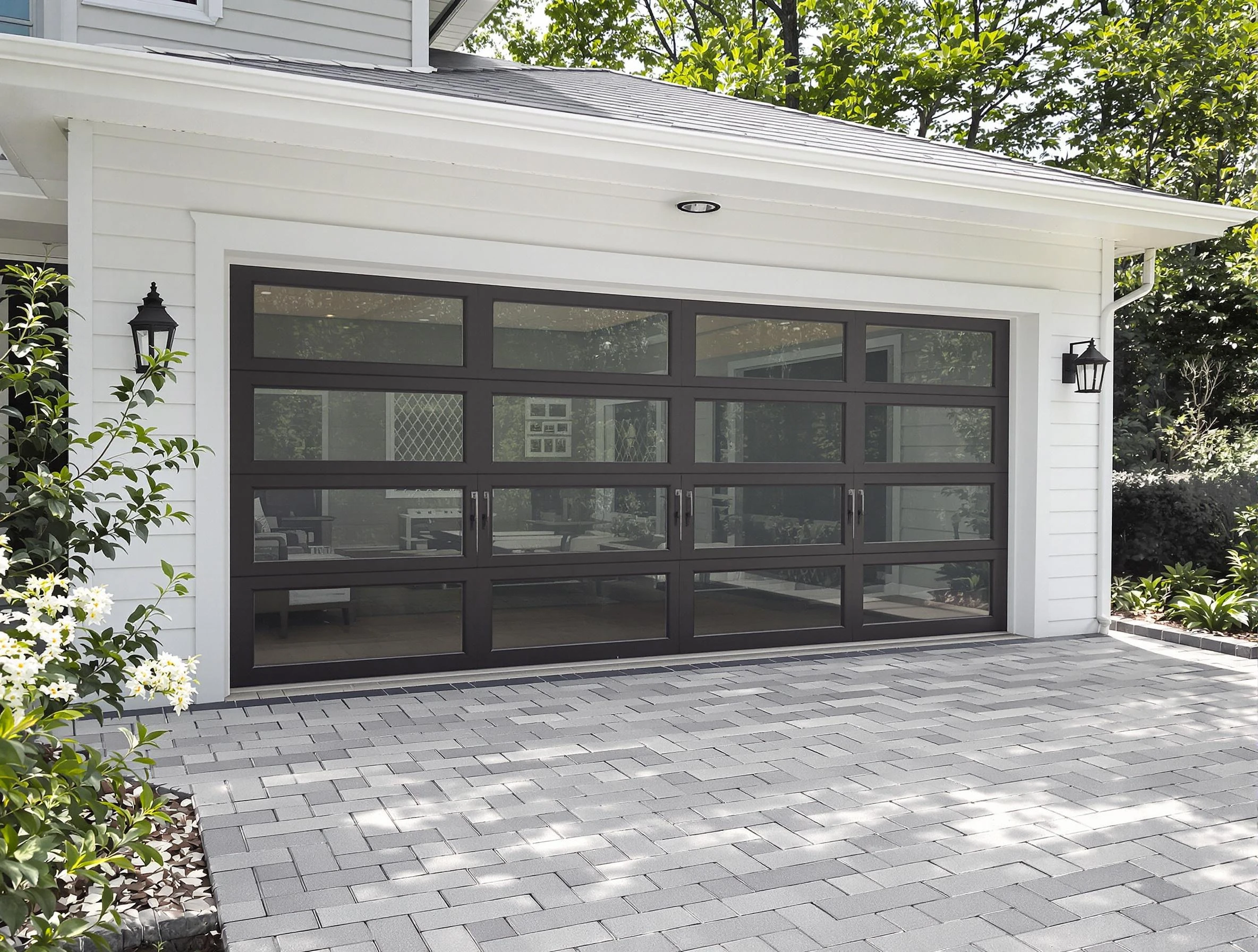 Washington Garage Door Repair design specialist presenting custom garage door options to Washington homeowner