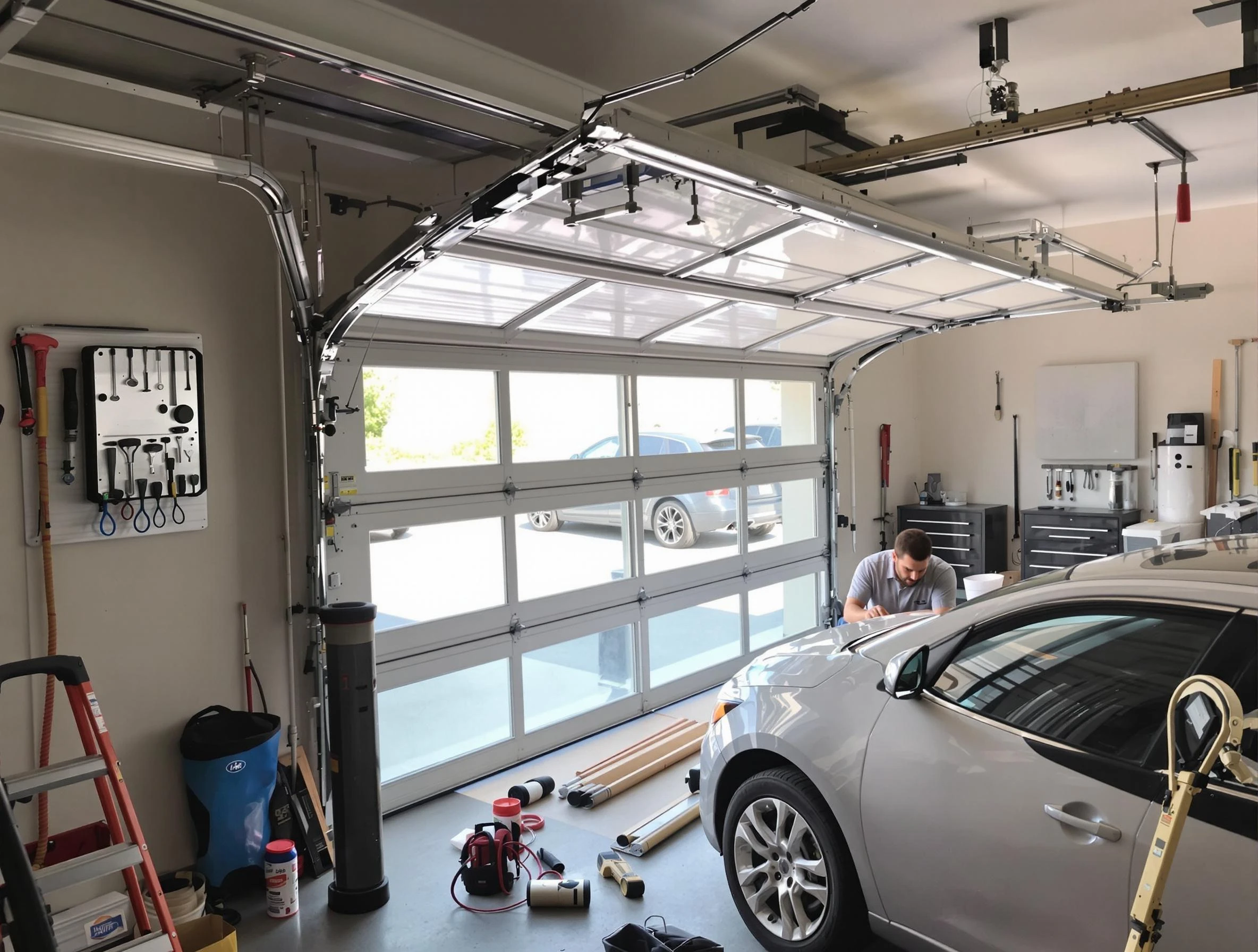 Garage door noise reduction service by Washington Garage Door Repair in Washington